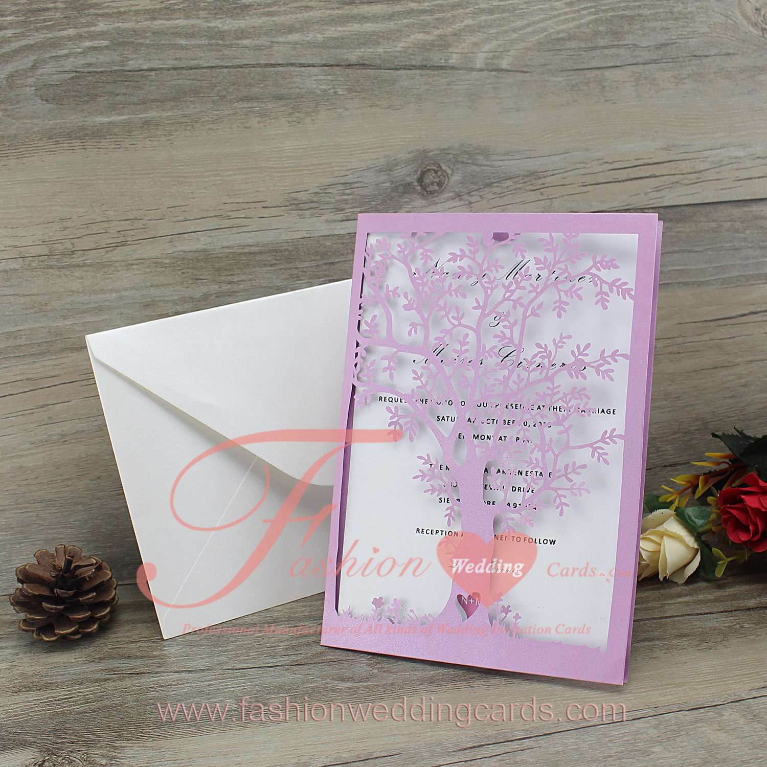 Beautiful Laser Cut Wedding Invitation Tree